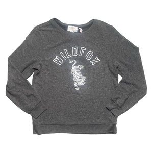 ❌SOLD❌ Wildfox Kids Logo Tiger Baggy Beach Jumper in Clean Black (Dark Gray) NWT